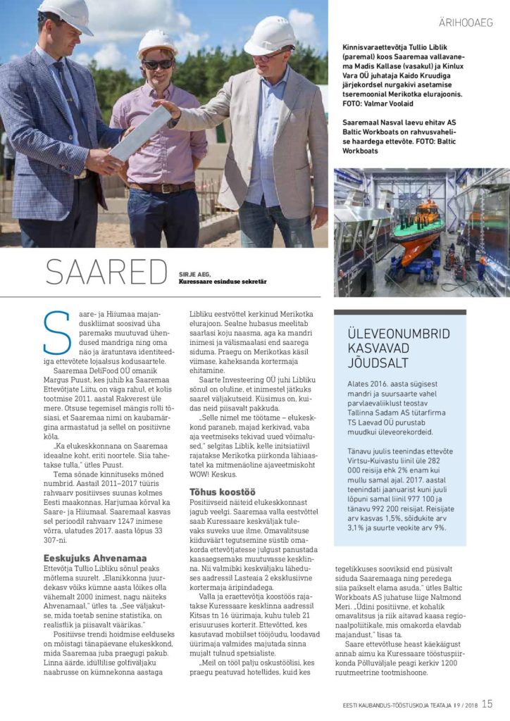 Saaremaa majanduskliimat soosib ettevõtjate lojaalsus kodusaarele